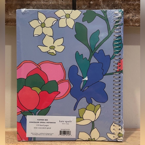 Kate Spade Flower Bed Semi Concealed 112 Page Spiral Notebook. NWTS. - Picture 2 of 5